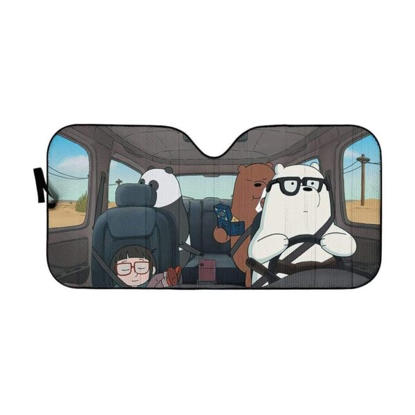 gearhumans 3D we bare bears 2020 the Movie Custom Car Auto Sunshade GV22075 Auto Sunshade 57''x27.5'' 