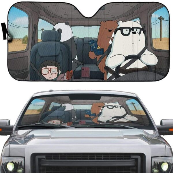 gearhumans 3D we bare bears 2020 the Movie Custom Car Auto Sunshade GV22075 Auto Sunshade