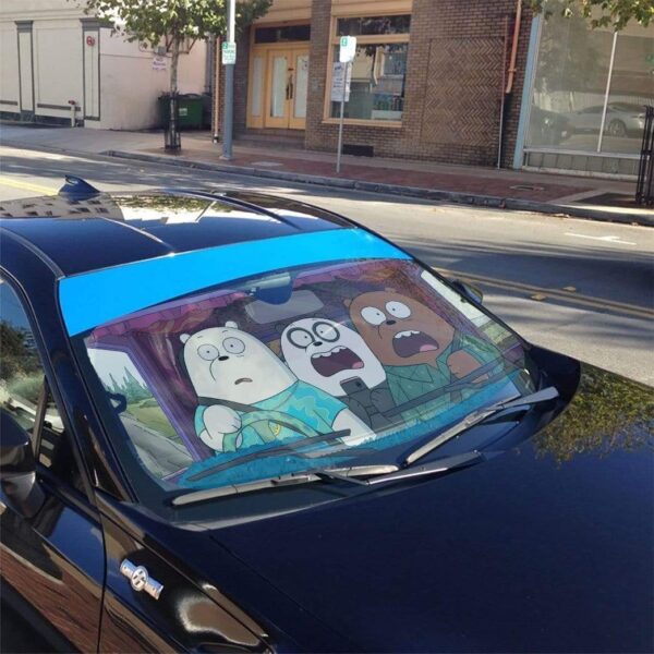 gearhumans 3D We Bare Bears Custom Car Auto Sunshade GV20073 Auto Sunshade 