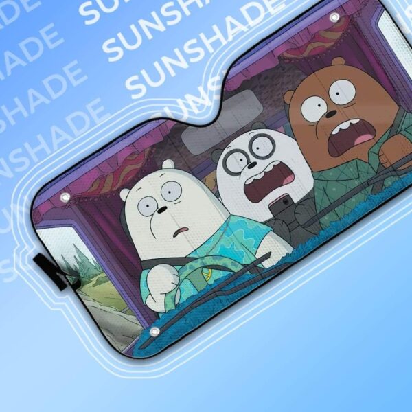 gearhumans 3D We Bare Bears Custom Car Auto Sunshade GV20073 Auto Sunshade 
