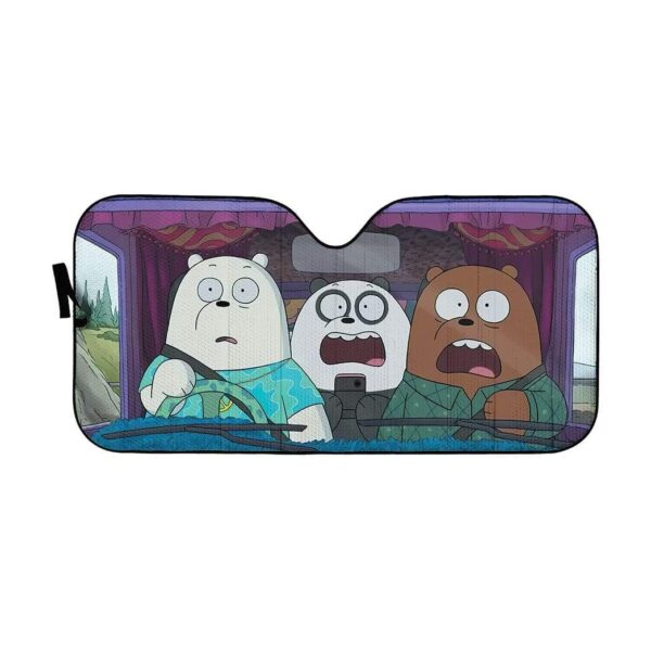 gearhumans 3D We Bare Bears Custom Car Auto Sunshade GV20073 Auto Sunshade 57''x27.5'' 