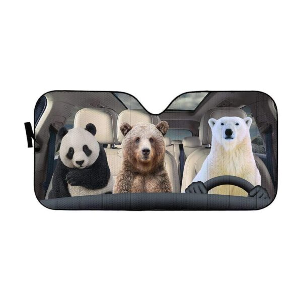gearhumans 3D We Bare Bears Custom Car Auto Sunshade GW23063 Auto Sunshade 57''x27.5'' 