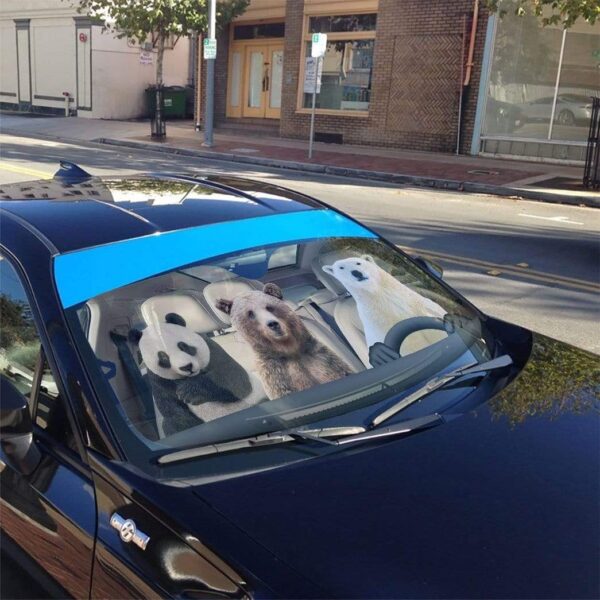 gearhumans 3D We Bare Bears Custom Car Auto Sunshade GW23063 Auto Sunshade 