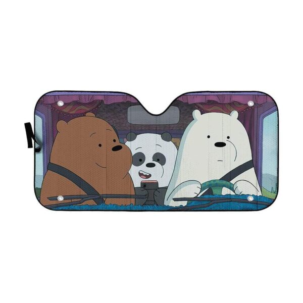 gearhumans 3D We Bare Bears in Car Custom Car Auto Sunshade GV20074 Auto Sunshade 57''x27.5'' 