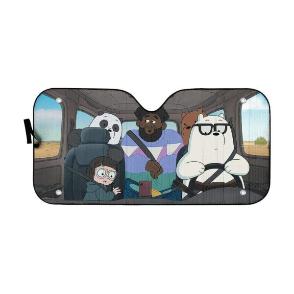 gearhumans 3D we bare bears Movie 2020 Custom Car Auto Sunshade GV22071 Auto Sunshade 57''x27.5'' 