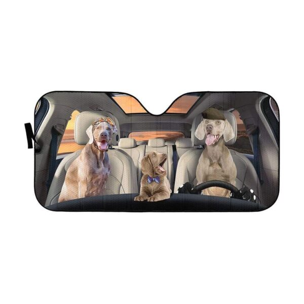 gearhumans 3D Weimaraner Dogs Custom Car Auto Sunshade GW09066 Auto Sunshade 57''x27.5'' 