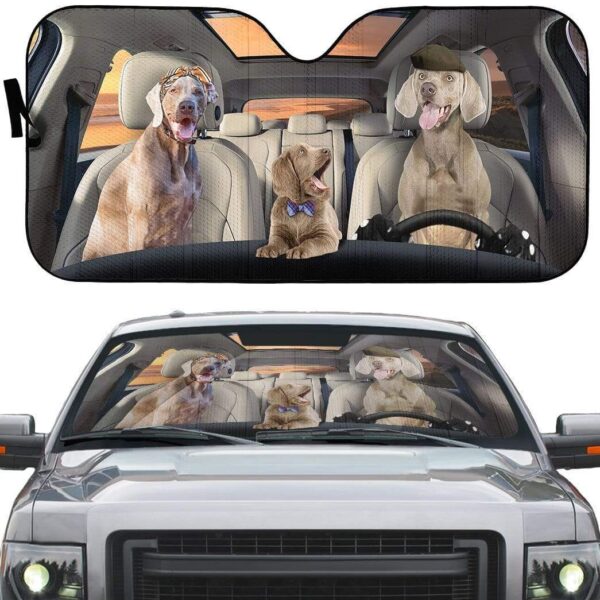 gearhumans 3D Weimaraner Dogs Custom Car Auto Sunshade GW09066 Auto Sunshade