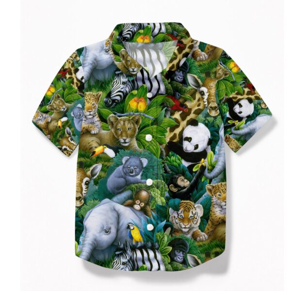Gearhumans 3D Welcome To The Zoo Custom Kid Hawaii Shirt GO24062118 Hawai Shirt Kid Hawai Shirt Kid XS 