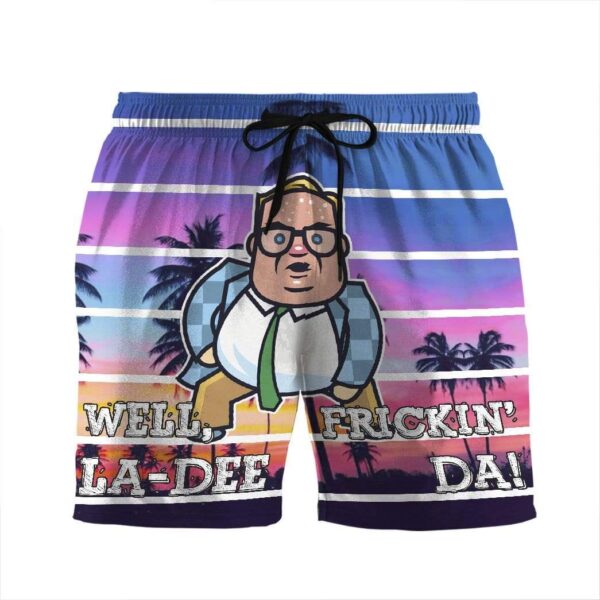Gearhumans 3D Well La Dee Frickin Da Shirt Custom Beach Shorts Swim Trunks GL03072 Men Shorts Men Shorts S