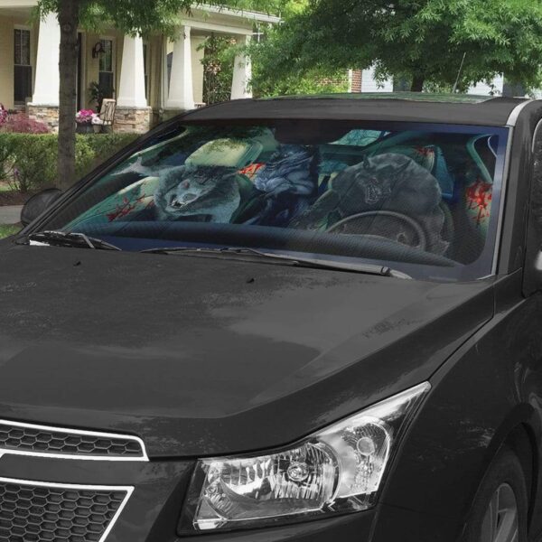 gearhumans 3D Werewolf Custom Car Auto Sunshade GL06088 Auto Sunshade 
