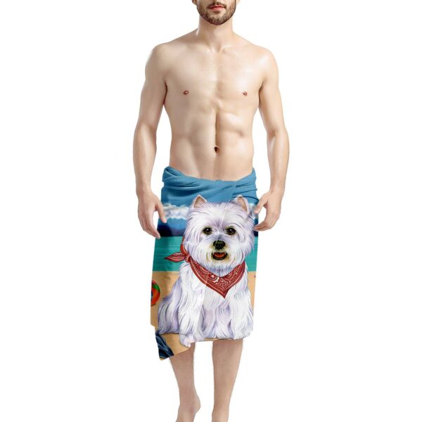 Gearhumans 3D West Highland Terrier Dog Custom Beach Towel GW12052133 Towel 