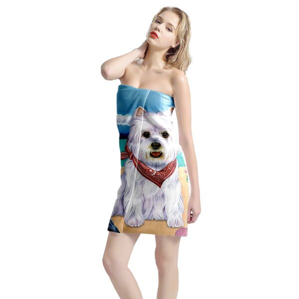 Gearhumans 3D West Highland Terrier Dog Custom Beach Towel GW12052133 Towel 
