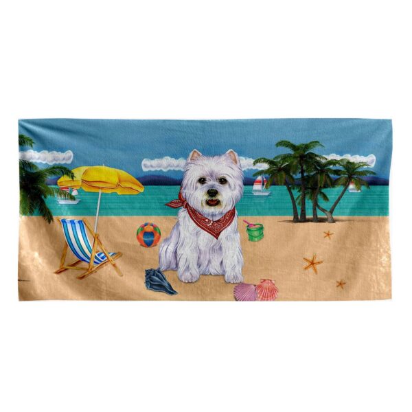 Gearhumans 3D West Highland Terrier Dog Custom Beach Towel GW12052133 Towel Towel 60''x30'' 