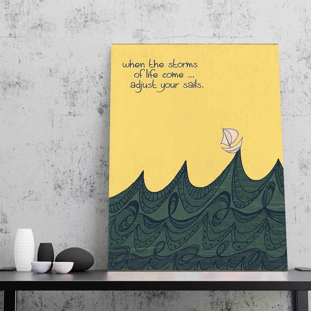 Gearhumans 3D When The Strom Come Adjust Your Sail Canvas ZK2405215 Canvas