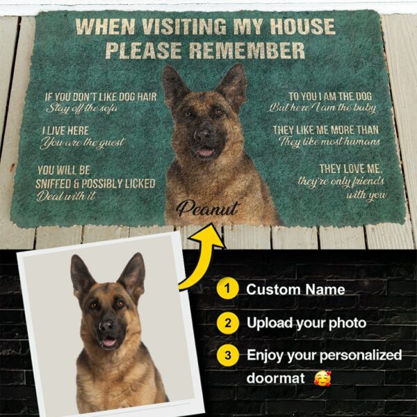 Gearhumans 3D When Visiting My House Please Remember Custom Name Custom Photo Doormat GW10062128 Doormat Custom Photo S(15,8 inch x 23,6 inch) 