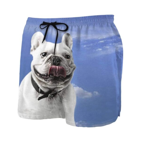 Gearhumans 3D White Bulldog Showing Tongue Custom Summer Beach Shorts Swim Trunks GV16069 Men Shorts