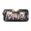 gearhumans 3D White Bulldogs Couple Custom Car Auto Sunshade GV17062 Auto Sunshade 57''x27.5''
