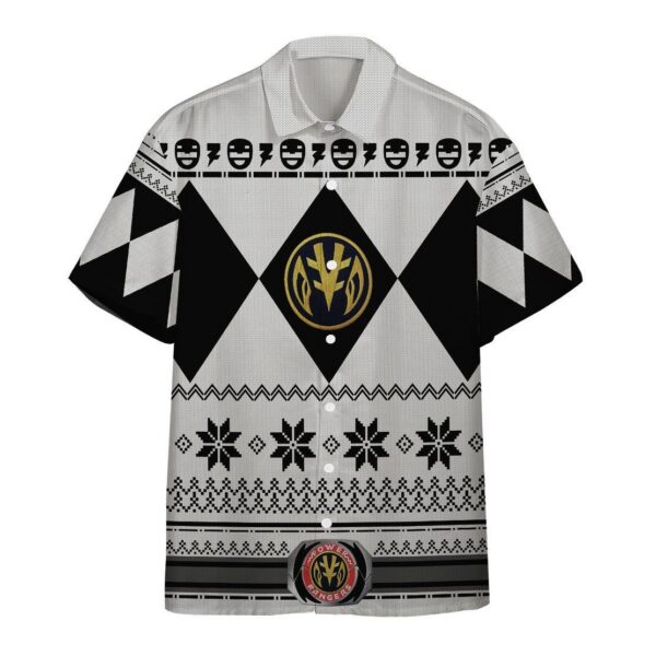 Gearhumans 3D White Power Ranger Hawaii Shirt ZB260319 Hawai Shirt Short Sleeve Shirt S 