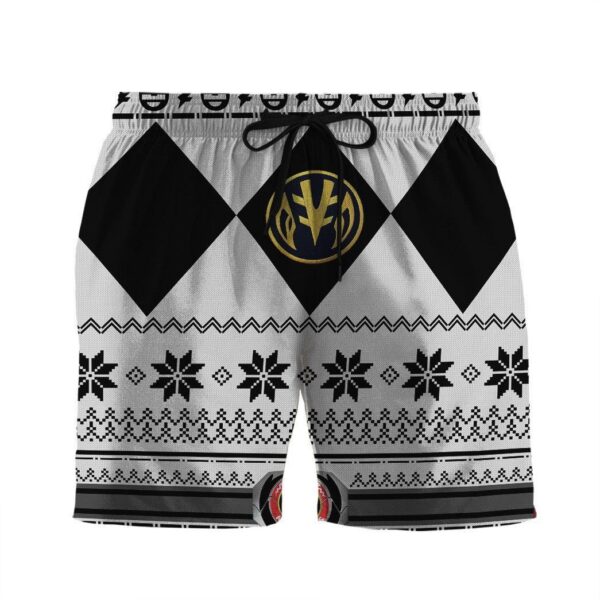 Gearhumans 3D White Power Ranger Hawaii Shorts ZB260320 Men Shorts S 