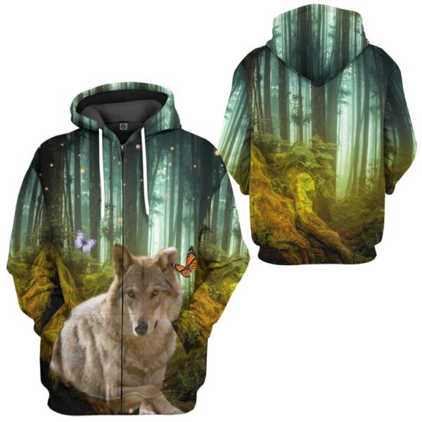 Gearhumans 3D Wolf Jungle Custom Tshirt Hoodie Apparel GW02062129 3D Apparel 