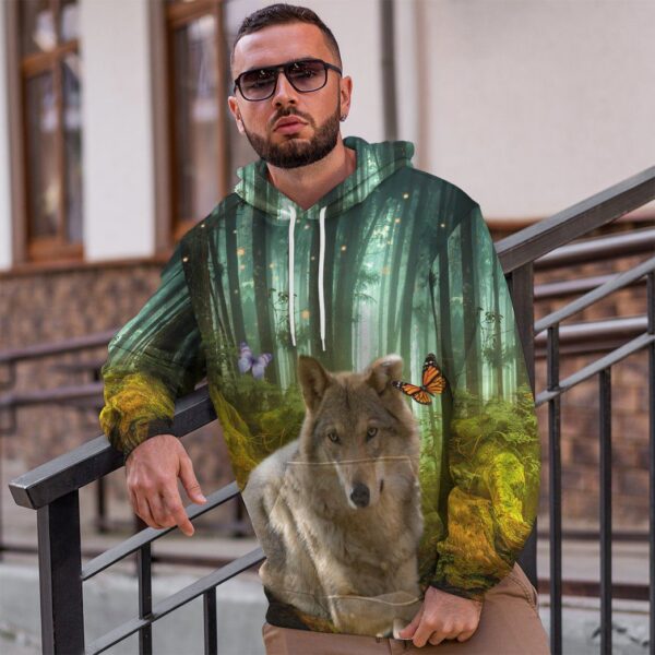 Gearhumans 3D Wolf Jungle Custom Tshirt Hoodie Apparel GW02062129 3D Apparel