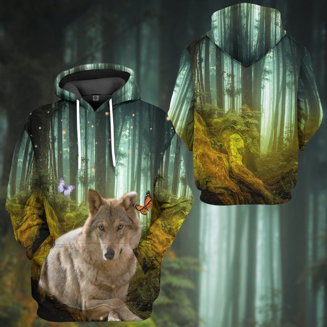 Gearhumans 3D Wolf Jungle Custom Tshirt Hoodie Apparel GW02062129 3D Apparel