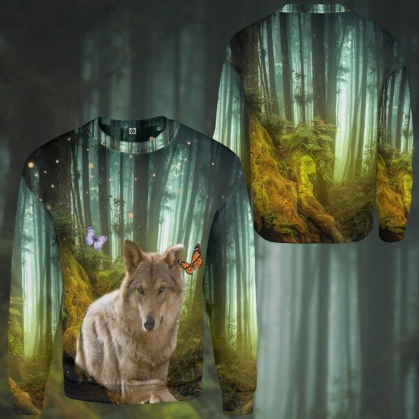 Gearhumans 3D Wolf Jungle Custom Tshirt Hoodie Apparel GW02062129 3D Apparel