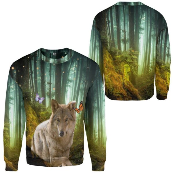 Gearhumans 3D Wolf Jungle Custom Tshirt Hoodie Apparel GW02062129 3D Apparel