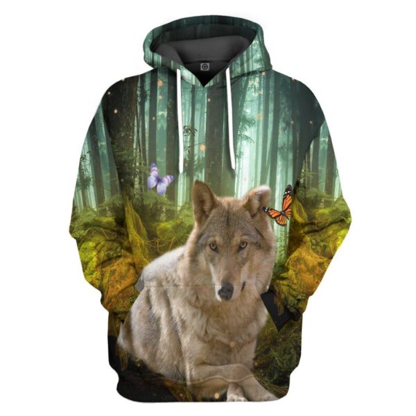 Gearhumans 3D Wolf Jungle Custom Tshirt Hoodie Apparel GW02062129 3D Apparel Hoodie S