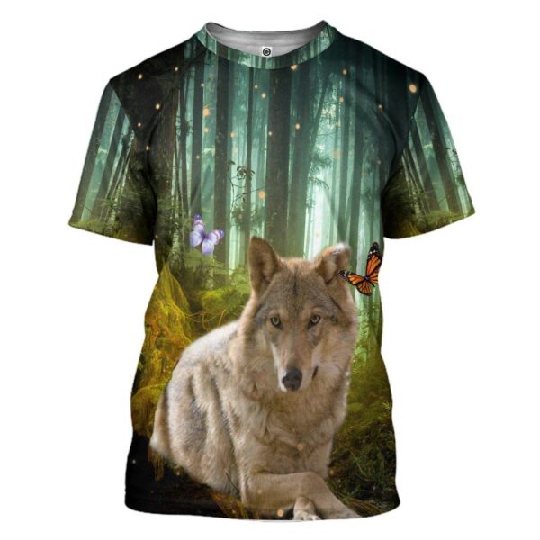 Gearhumans 3D Wolf Jungle Custom Tshirt Hoodie Apparel GW02062129 3D Apparel T-Shirt S