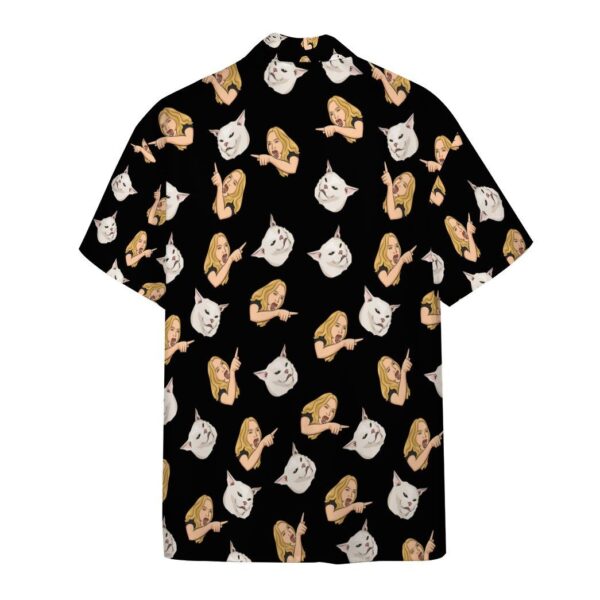 Gearhumans 3D Woman Yelling At A Cat Custom Hawaii Shirt GO18052124 Hawai Shirt