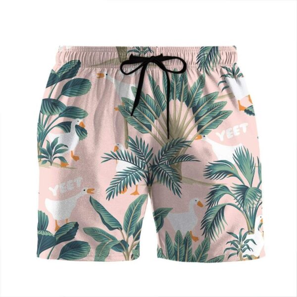 Gearhumans 3D Yeet Goose On The Tropical Jungle Beach Shorts Swim Trunks GC13072 Men Shorts Men Shorts S