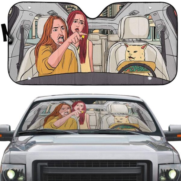 gearhumans 3D Yelling At A Cat Custom Car Auto Sunshade GC13071 Auto Sunshade