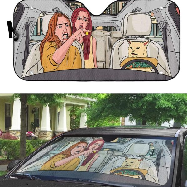 gearhumans 3D Yelling At A Cat Custom Car Auto Sunshade GC13071 Auto Sunshade