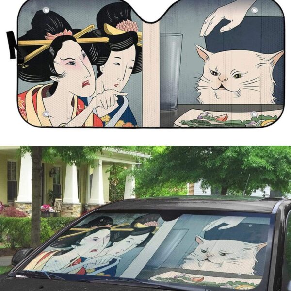 gearhumans 3D Yelling At A Cat Custom Car Auto Sunshade GN11071 Auto Sunshade 