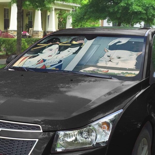 gearhumans 3D Yelling At A Cat Custom Car Auto Sunshade GN11071 Auto Sunshade