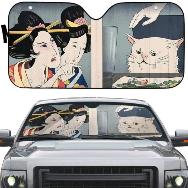 gearhumans 3D Yelling At A Cat Custom Car Auto Sunshade GN11071 Auto Sunshade 
