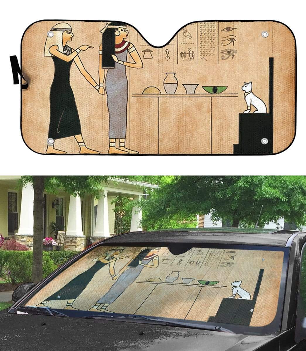 gearhumans 3D Yelling At A Cat Custom Car Auto Sunshade GN11072 Auto Sunshade