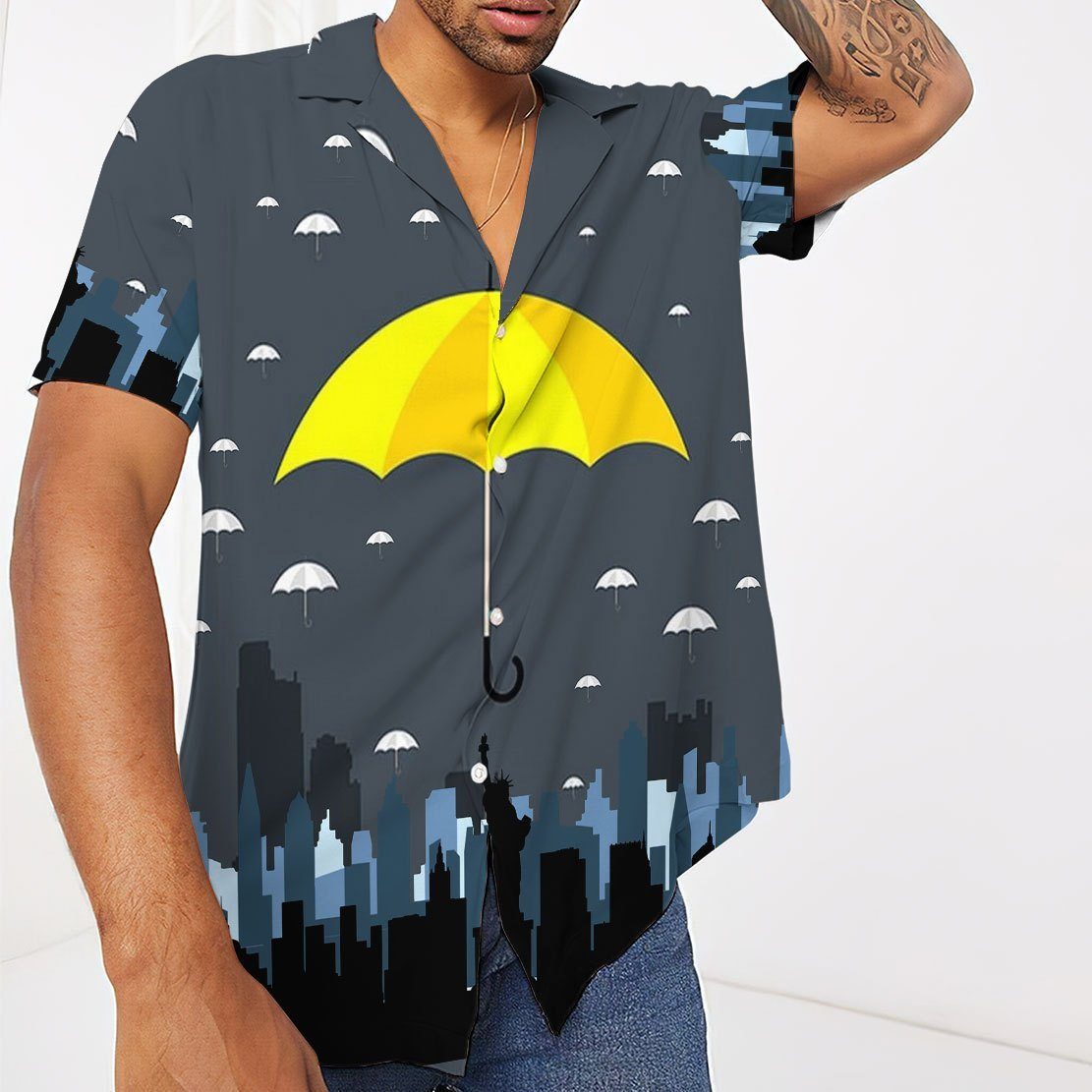 Gearhumans 3D Yellow Umbrella Hawaii Shirt ZK0605214 Hawai Shirt