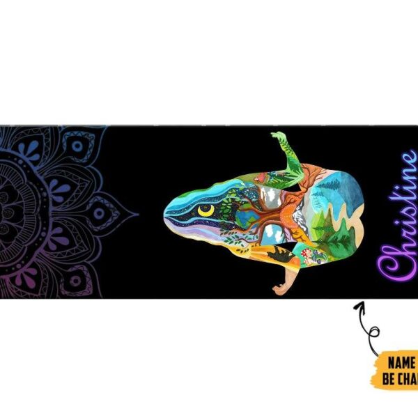 Gearhumans 3D Yoga Gal Aim For Balance Custom Name Yoga Mat GO17062114 Yoga Mat