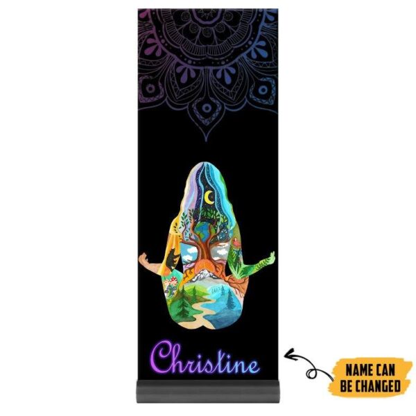Gearhumans 3D Yoga Gal Aim For Balance Custom Name Yoga Mat GO17062114 Yoga Mat Yoga Mat 71.37"x26.52" 