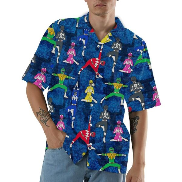 Gearhumans 3D Yoga Mighty Morphin Power Ranger Hawaii Shirt ZZ12042 Hawai Shirt 