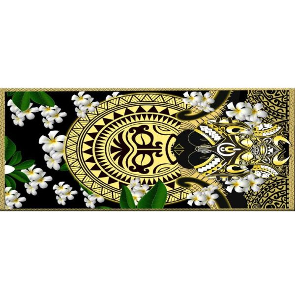 Gearhumans 3D Yoga Retreat Polynesian Face With Plumeria Custom Yoga Mat GS2506214 Yoga Mat
