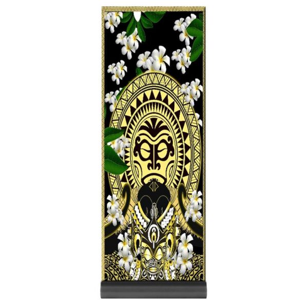 Gearhumans 3D Yoga Retreat Polynesian Face With Plumeria Custom Yoga Mat GS2506214 Yoga Mat Yoga Mat 71.37"x26.52" 