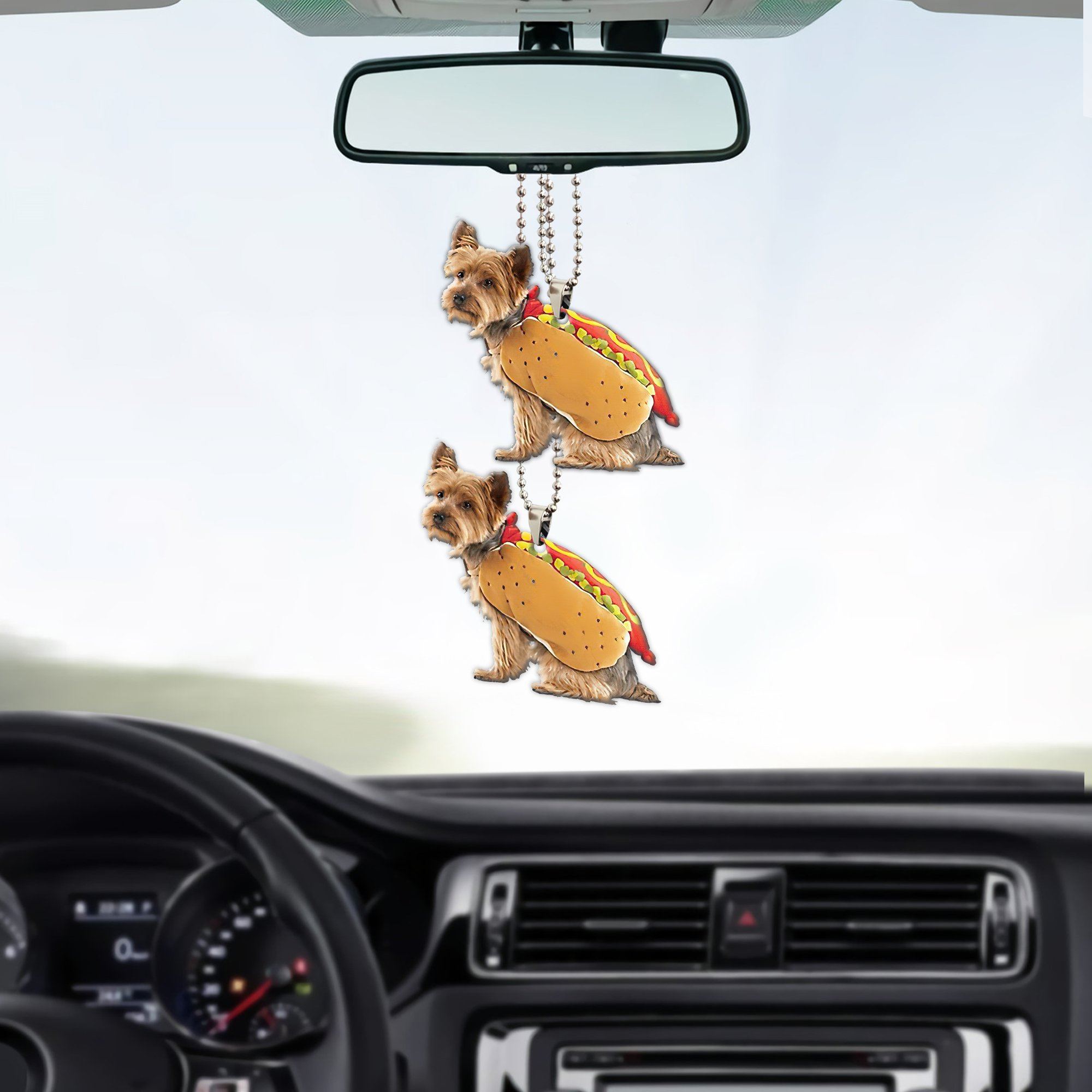 Gearhumans 3D Yorkshire Hotdoggo Custom Car Hanging GO26052111 Car Hanging