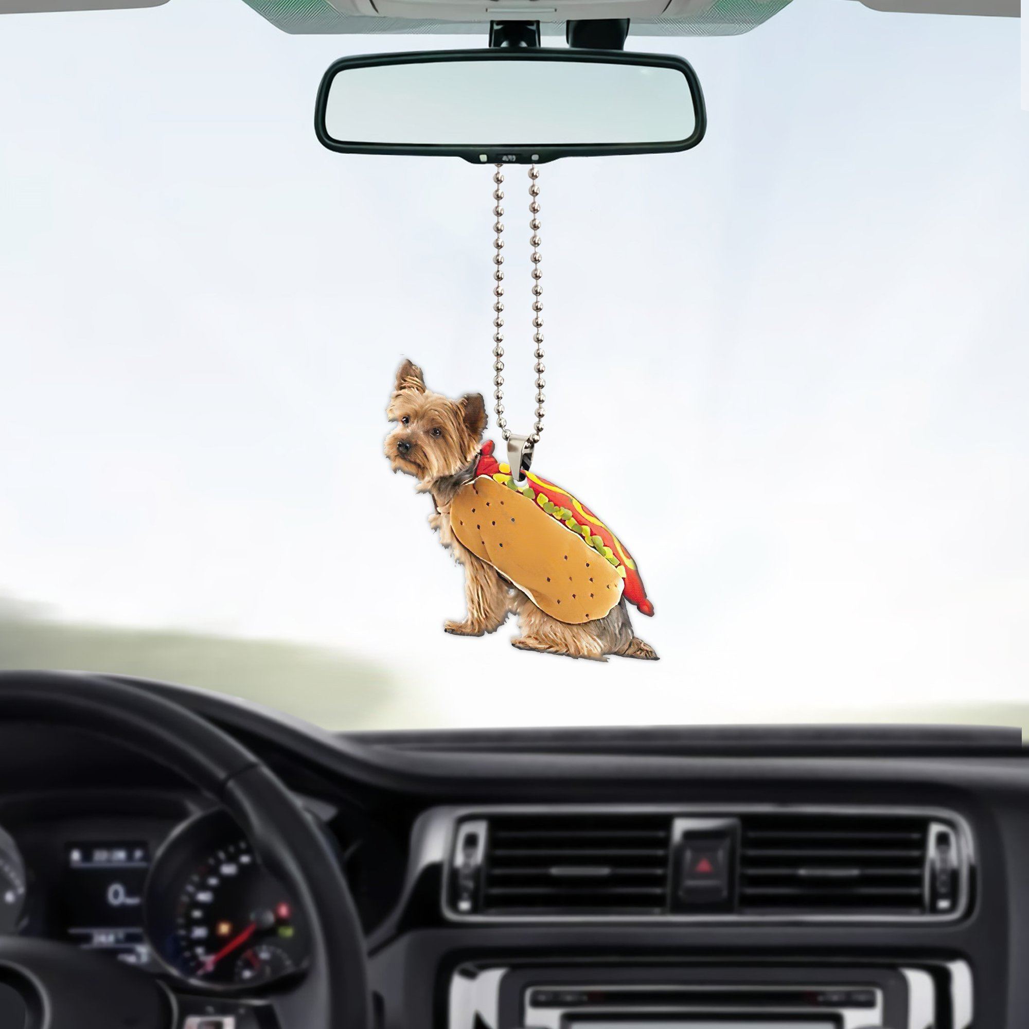 Gearhumans 3D Yorkshire Hotdoggo Custom Car Hanging GO26052111 Car Hanging