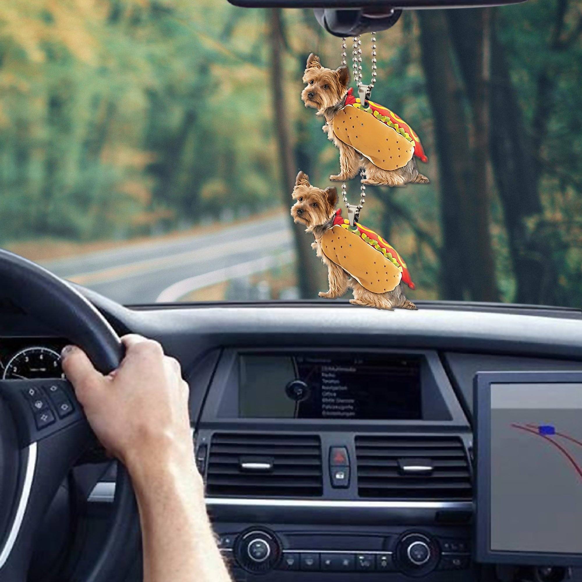 Gearhumans 3D Yorkshire Hotdoggo Custom Car Hanging GO26052111 Car Hanging