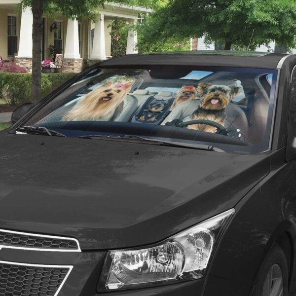 gearhumans 3D Yorkshire Terrier Custom Car Auto Sunshade GS1704 Auto Sunshade 