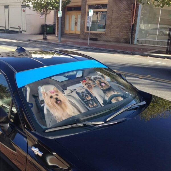 gearhumans 3D Yorkshire Terrier Custom Car Auto Sunshade GS1704 Auto Sunshade
