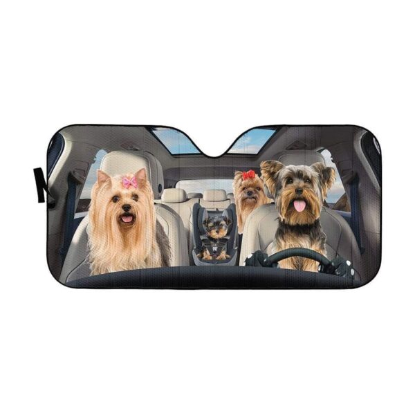 gearhumans 3D Yorkshire Terrier Custom Car Auto Sunshade GS1704 Auto Sunshade 57''x27.5'' 